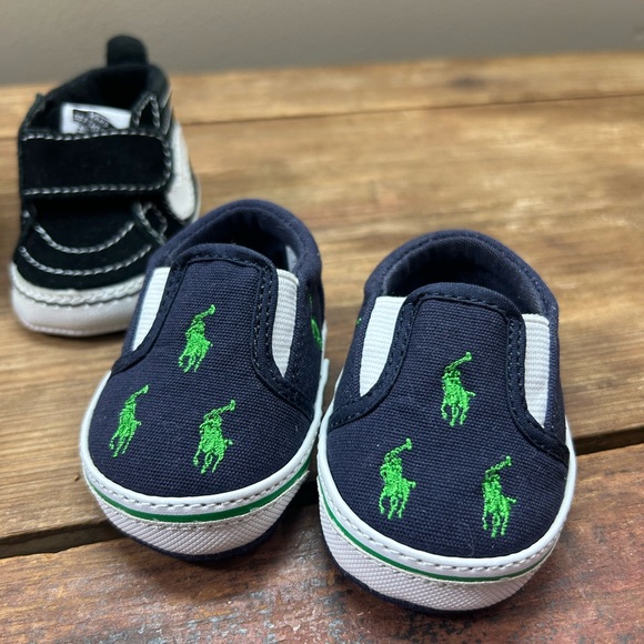 Polo Ralph Lauren, Vans and Old Navy Newborn 0-3 mo. Navy and Black Shoes Set - Picture 4 of 10